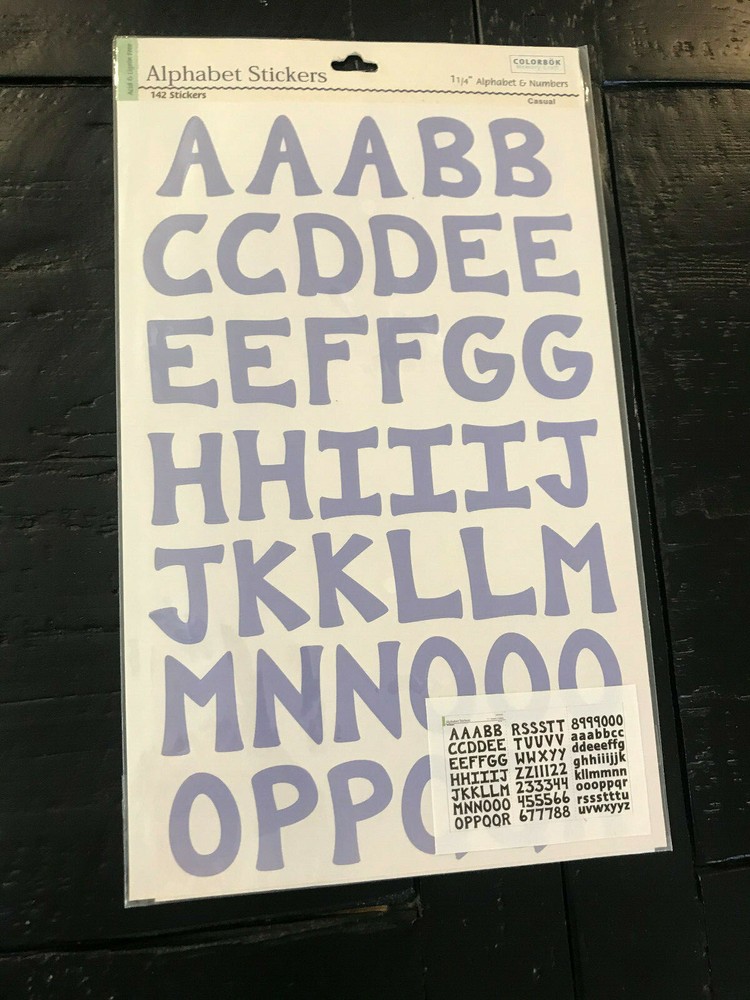 Colorbok Alphabet Stickers Lavender Elegant Licorice Casual Black Slim pink