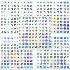 15 Sheets Mini Number Stickers 1 to 500 round Labels Stickers Consecutive Number