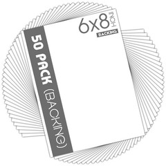 50 Pack 6×8 White Backing Boards, 4-ply Thickness, Matboard, Arts, Frames