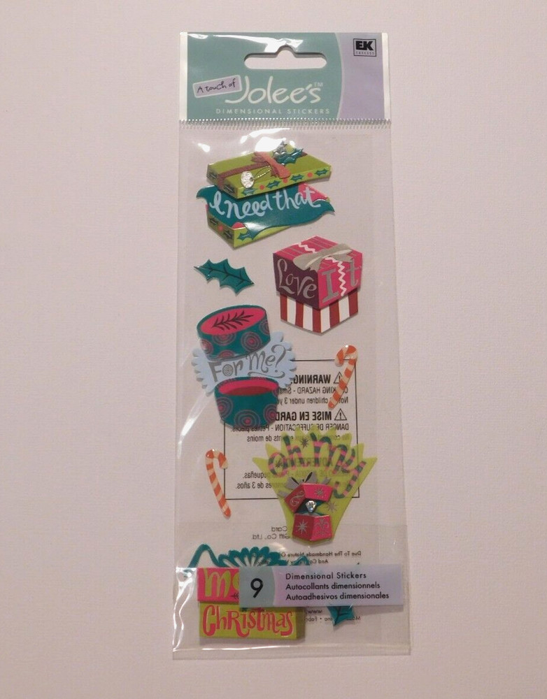Jolee’s Boutique EK Success New Package ~Christmas Gifts~ Dimentionsal Stickers