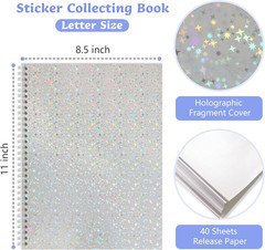 Large Reusable Sticker Book Collecting Album 8.5×11 Inch Sticker Storage Collect