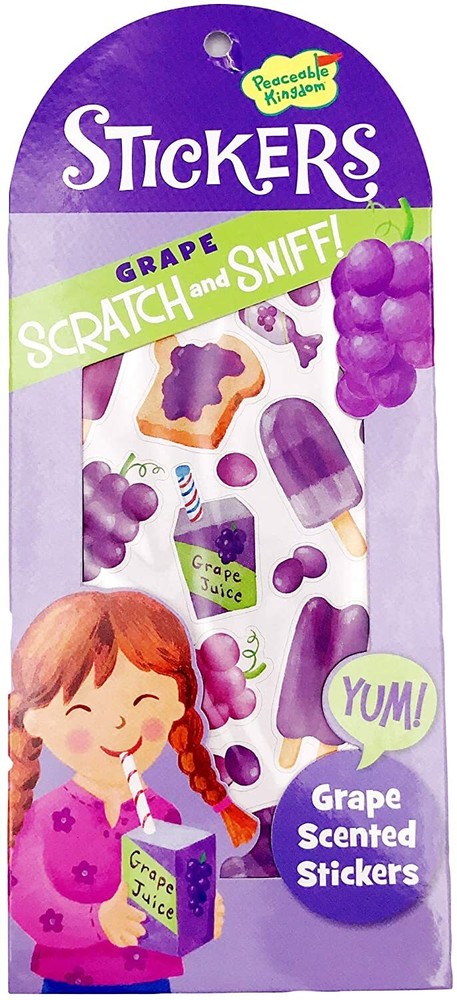 Scratch & Sniff Grape Scented Stickers Pack – FREE SHIPPING – FREE SHIPPING