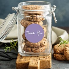 1000 Purple Thank You Stickers – 6 Lavender Colors, Adhesive Seal Decals for Par