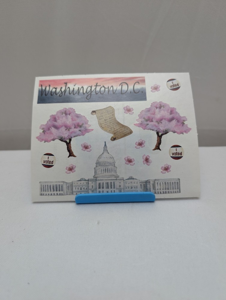 Washington D.C. Sticker Sheet Cherry Blossoms US Capitol I Voted Scrapbooking