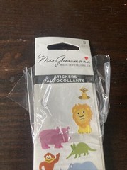 Mrs Grossman’s Stickers Chubby Jungle Animals Safari Lion Elephant Rhino Monkey