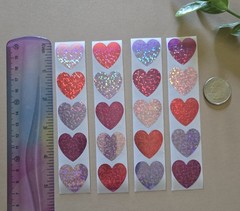 20 Beautiful Heart Stickers/Valentines Heart Stickers/Heart Shaped Stickers/Love