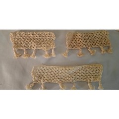 Handmade Crochet and Braided Textile Lot Dollhouse decor 7 Pieces Rugs, Curtains
