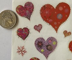 DAZZLING HEART Gold Foiled Mylar Stickers(22pc)Mrs.Grossman’s •love•Valentines ￼