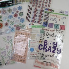 Scrapbook lot Of Sickers Letters Various Brands Trees Snowflake Flowers Crafts