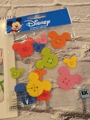 Best Occasions & Disney 12 Adhesive Buttons Lot, Scrapbook Journaling New(O93)