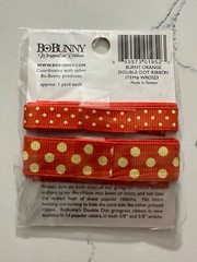 BoBunny Double Dot Burnt Orange Wrapped in Ribbon 1 Yd Each Scrapbooking Crafts