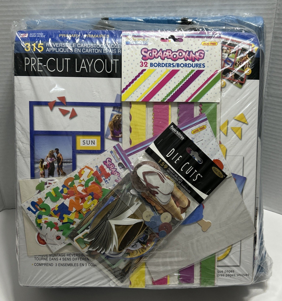 Scrapbooking Bundle 2 Albums, 70 Sheets 12×12″ Paper, 500 Accessories & Tote NEW