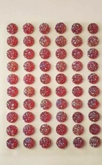 CraftbuddyUS CB042R 60pc 10mm Self Adhesive AB Red/Cerise Diamante Moon Rock Gem