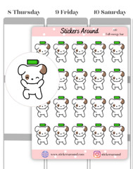 Full Battery Energy Planner Stickers, Dog Sticker, Calendar & Journal Sticker