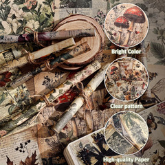 120 Sheets Vintage Botanical Scrapbook Paper Set, Journaling Scrapbooking Suppli