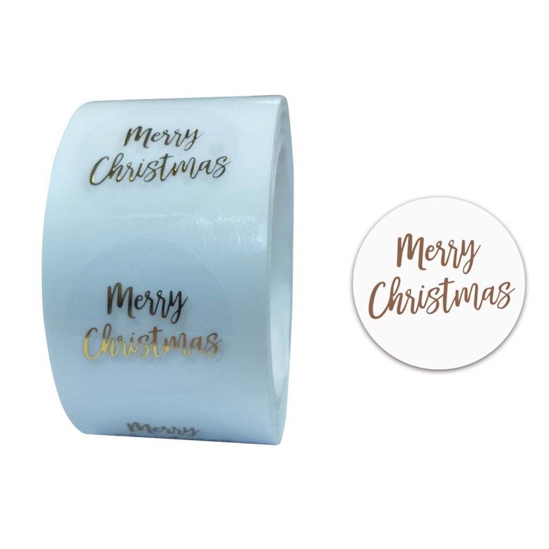 500 Pcs/Roll Merry Christmas Label Stickers Thank You Card Sealing Label Sticker