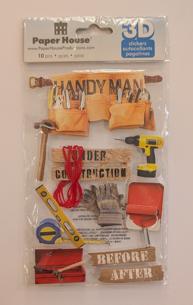 Handyman Under Construction Tools Paint Scrapbooking Stickers By Paper House