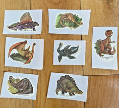 Vintage 80s Sticker Lot: Restored Dinosaur Brontosaurus T-Rex Stickers (READ)