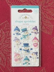 YOU CHOOSE – WINTER BLUE CHRISTMAS SHAPE SPRINKLES DOODLEBUG PUFFY STICKERS