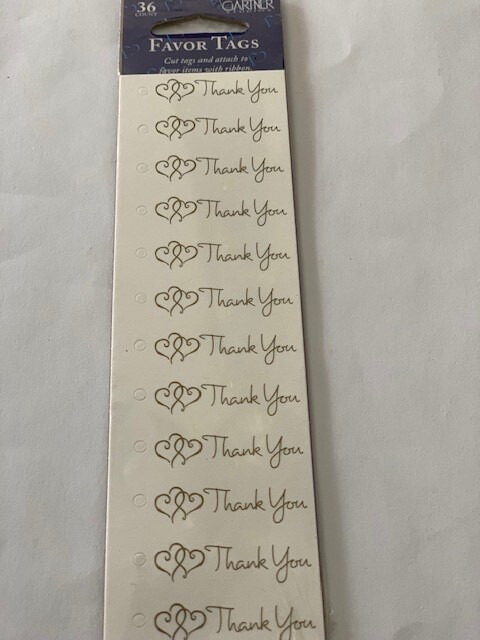 THANK YOU WITH HEARTS LABELS 36 PCS