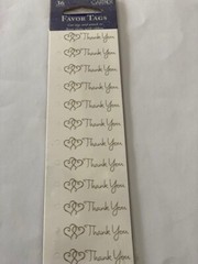 THANK YOU WITH HEARTS LABELS 36 PCS