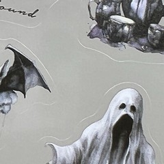 Gothic Night Halloween Stickers 2 Sheets Junk Journal Collage