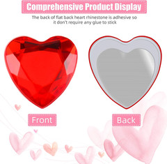516 Pcs Heart Rhinestones Sticker Acrylic Heart Gems Stickers Crystal Gems Self