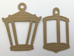 {4} *HANGING LANTERNS* Bare Lamp Light – Vintage Chipboard Die Cuts – 2 of Each