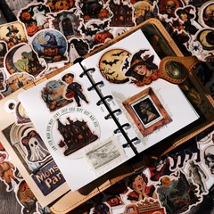 66 pcs Halloween PVC Waterproof Matte Surface Paper Sticker Scrapbook Craft