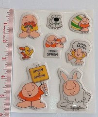 Unused Vintage ZIGGY Puffy Stickers Sheet U.P.S. Tom Wilson Happy Spring Easter