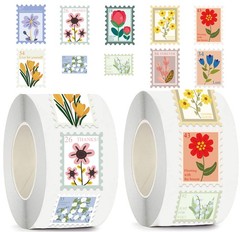 500PCS Flower Stamps Roll Sticker Cartoon Y2k Fashion Scrapbook Graffiti Cafe DI