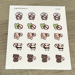 NEW PaperKumaCo Cancel Critters Sticker Sheet Paper Kuma Co PKC Stickers