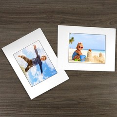 12×16 Picture Mats for 8×10 Photos, 10-Pack White Double Matboard, Bevel Cut
