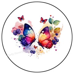 BUTTERFLIES COLOR SPLASH ENVELOPE SEALS LABELS STICKERS PARTY FAVORS