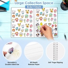 Large Reusable Sticker Book Collecting Album, 8.5×11 Inch Sticker Storage Col…