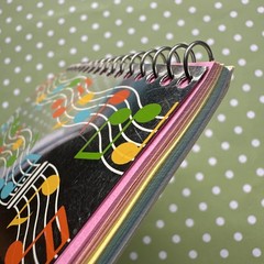 Vintage 80s 90s Hambly Notepad Studios Music Note Mirror Foil mini notebook