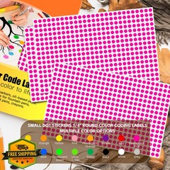 WANSTE Fluorescent Pink Color Coding Stickers 4200PCS
