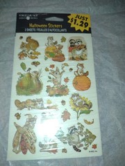 Vintage American greetings Forget Me Not Halloween Stickers 2 Sheets Fall