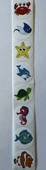 LITTLE SEA CREATURE Stickers(8pc) Ocean*Seahorse*Tropical Fish*Turtle*Starfish*