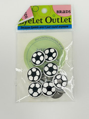 Eyelet Outlet Brads SOCCER BALL Sports Scrapbooking Embelishment Papercrafts