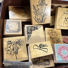 Over 175pc Mixed Lot of Rubber Stamps For Crafting Scrapbooking in Organizer