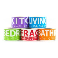 Home Moving Labels – 50 Each for Kitchen, Bathroom, Bedroom, Living Room – Easy