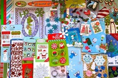 LOT 320 PCS CHRISTMAS WINTER HOLIDAY SCRAPBOOK PAPERS STICKERS EMBELLISHMENTS