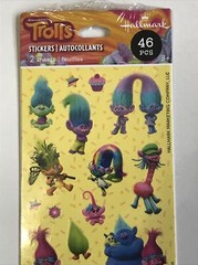 Trolls Scrapbooking Craft Stickers 2 Sheets New 46 PSC
