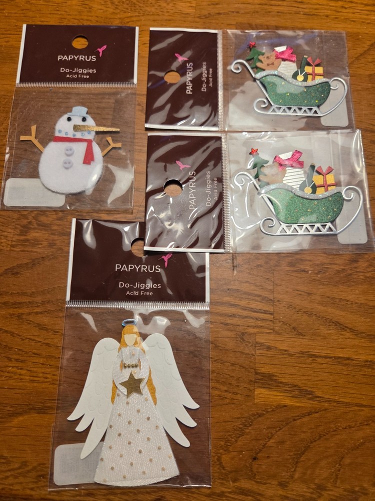 BRAND NEW RARE PAPYRUS SCRAPBOOKING EMBELISHMENTS HOLIDAY THEMED 4 PACKS