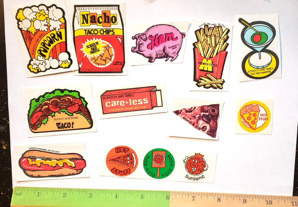 VINTAGE CHOOSE ONE 11 SPICY SCENTED STICKERS TREND CTP EUREKA MELLO SMELLOS 3M