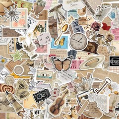 300 Pcs Vintage Stickers, Junk Journal Supplies, Cute Stickers for Journaling Su
