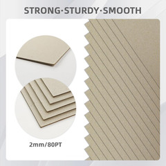 25 Sheets 12.5X10″ Book Board 2 Mm 80 PT for Book Binding Thick Grey Board fo…