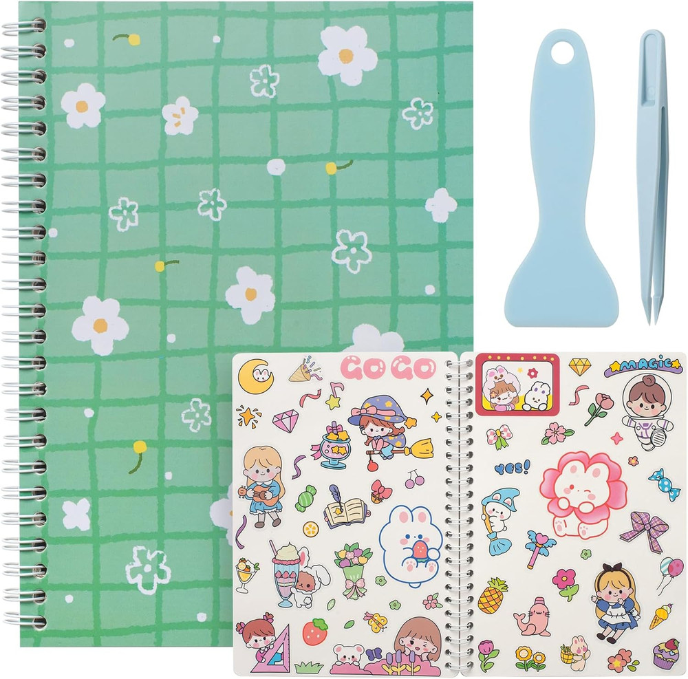 SUNEZLGO Reusable Sticker Book – 60 Sheets, Collecting Album, Organizer, Blank B