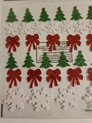 Christmas Trees Snowflakes Bows Dimensional Glitter Foam Stickers 1ea 33pc Pak